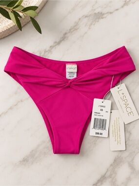 L*SPACE Nancy Lee Bitsy Bikini Bottom Bougainvillea Twist Front Size XS NEW